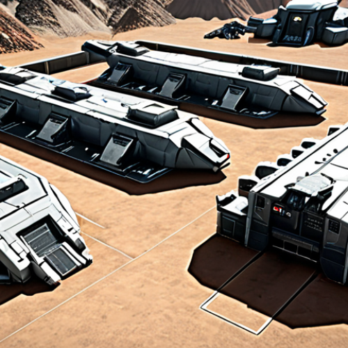 **Prompt:** Top War base development, upgraded resource production buildings, organized layout, futuristic technology.