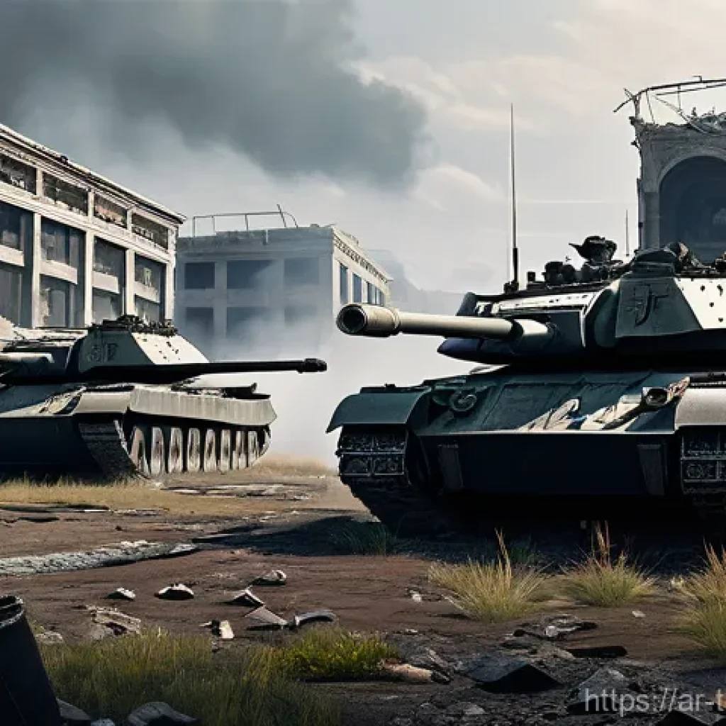 top war 희귀 유닛 배치 - **Prompt 1: Resilient Frontline Defense in a Post-Apocalyptic City** "A wide shot of a futuristi...