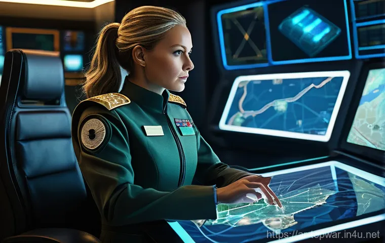 top war 게임 내 보석 사용법 - **Prompt:** "A wise and seasoned female commander, approximately 30-40 years old, with strong, deter...