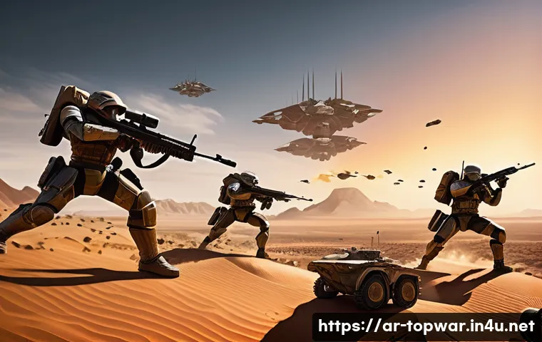top war PvP 매칭 시스템 - A dynamic battlefield scene from Top War PvP featuring diverse armies clashing under a desert sunset...