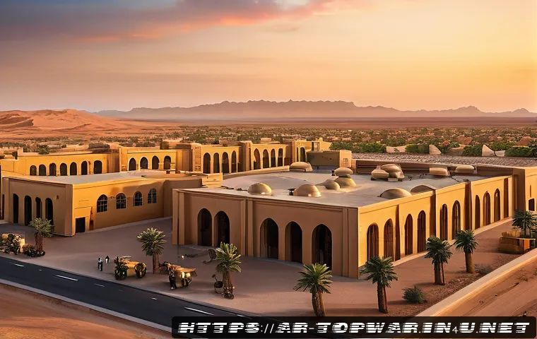 top war 빠른 자원 수집 팁 - A bustling Middle Eastern-inspired military base at sunset, featuring well-organized resource buildi...