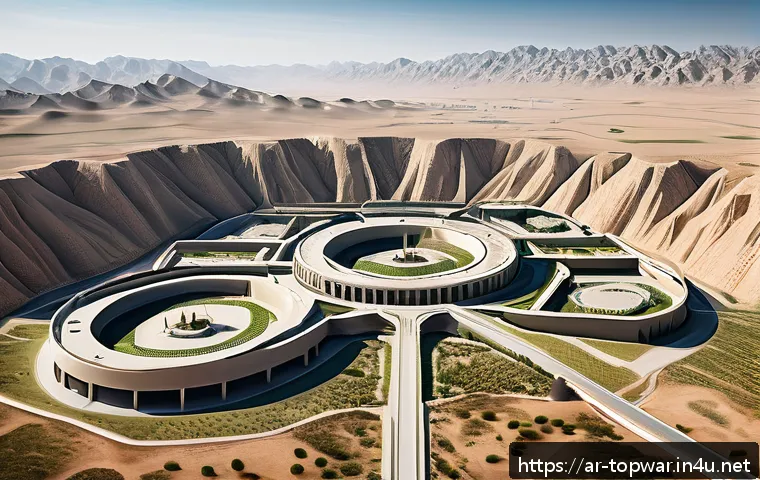 top war 기지 방어 설계 - A highly detailed and strategic top-down view of a fortified military base inspired by Middle Easter...