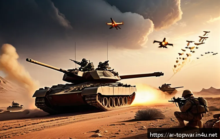 top war 리더십 증가 방법 - A detailed, vibrant battlefield scene from the Top War game featuring coordinated military units in ...